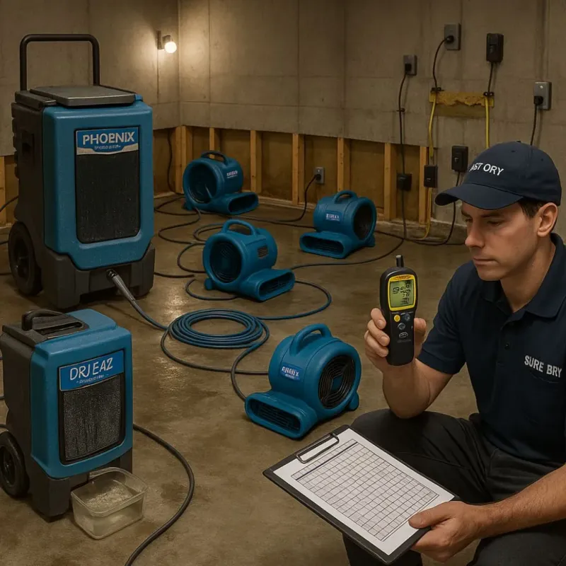 Structural Drying and Dehumidification process in Cresskill, NJ